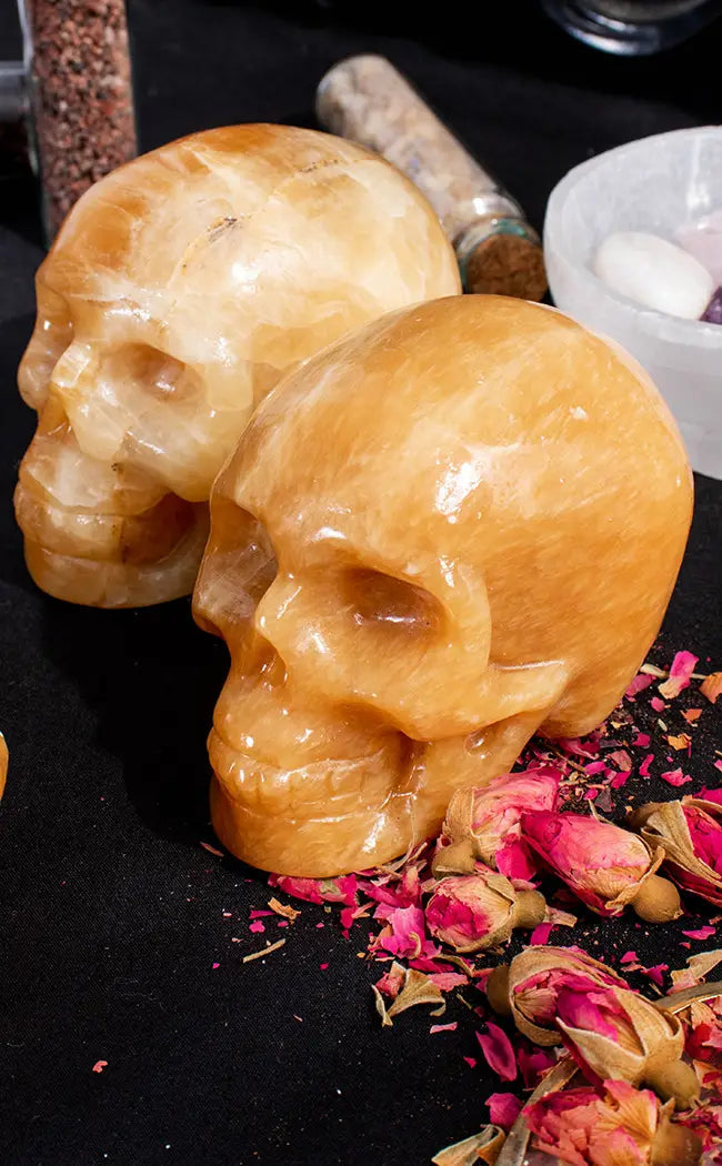 Orange Calcite Crystal Skulls