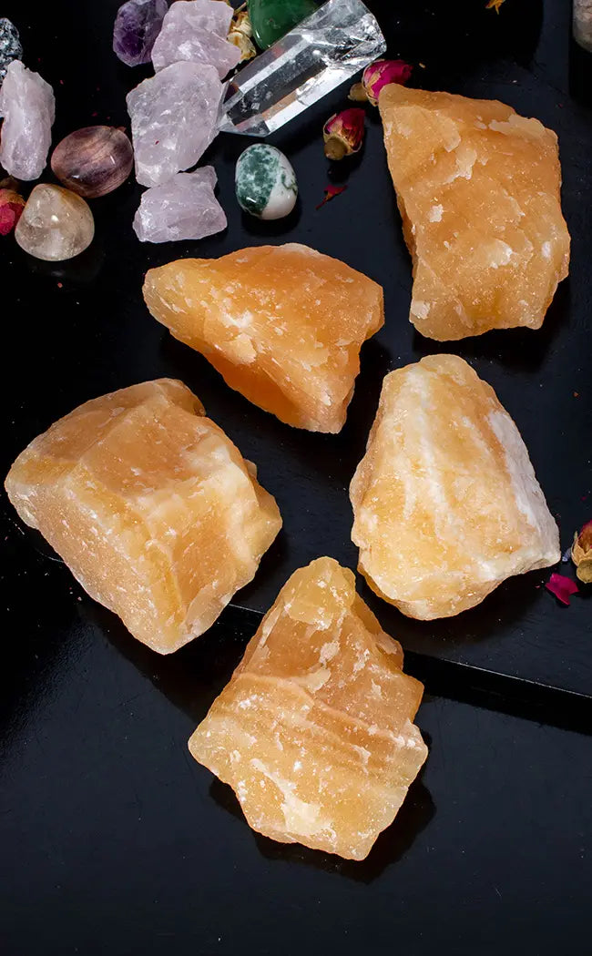 Orange Calcite Rough Chunk-Crystals-Tragic Beautiful