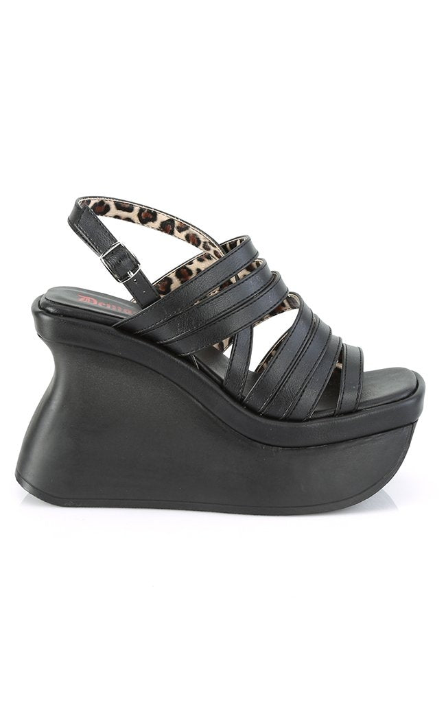 PACE-33 Black Vegan Wedges-Demonia-Tragic Beautiful