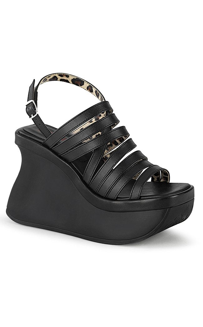 PACE-33 Black Vegan Wedges-Demonia-Tragic Beautiful