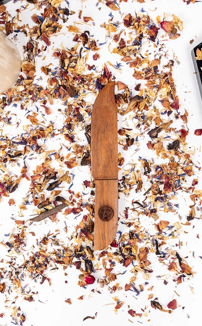 Pentacle Wooden Ceremonial Athame-Witchcraft Supplies-Tragic Beautiful