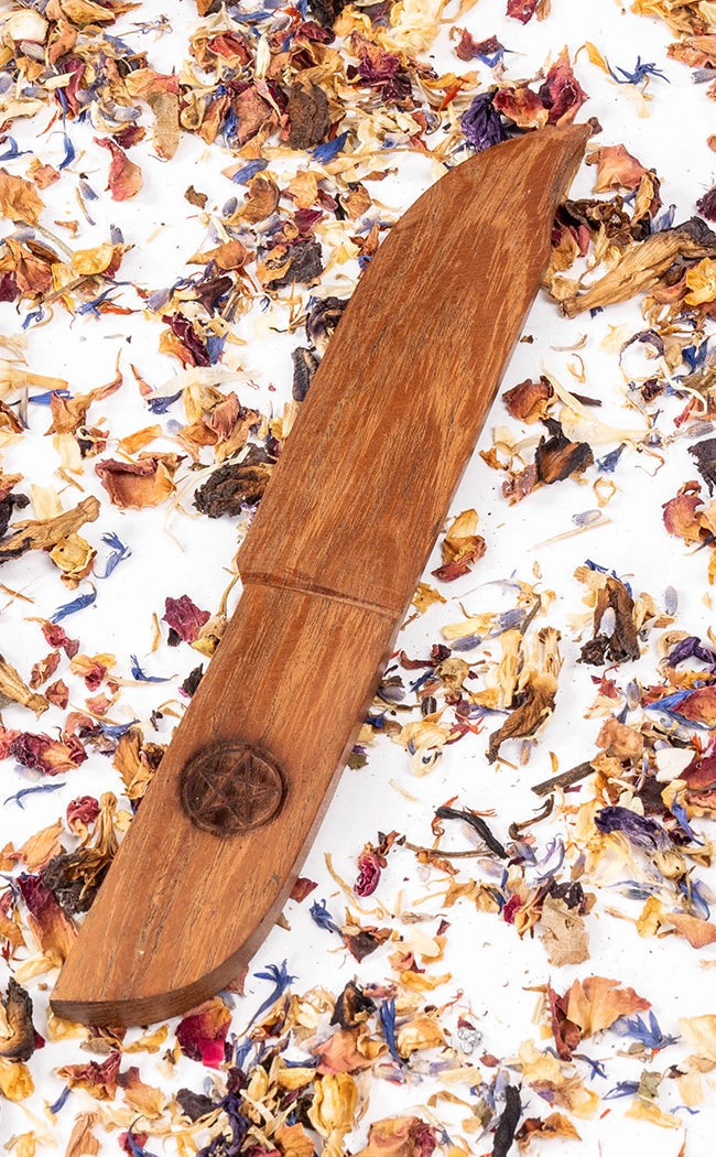 Pentacle Wooden Ceremonial Athame-Witchcraft Supplies-Tragic Beautiful