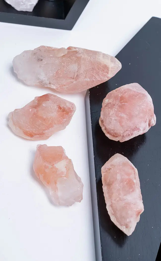 Pink Dreamsicle Lemurian Quartz Rough Points