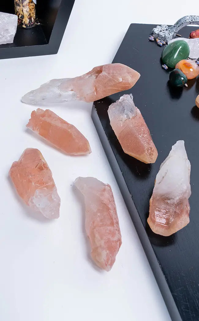 Pink Lemurian Sugar Quartz Rough Points-Crystals-Tragic Beautiful