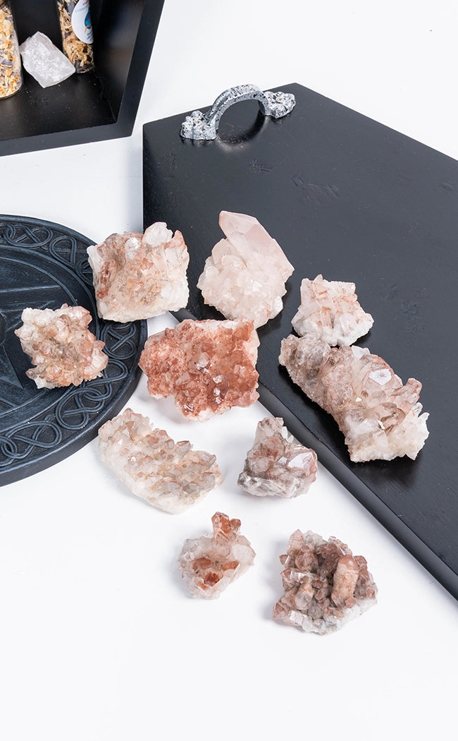 Pink Lithium Quartz Clusters | Small-Crystals-Tragic Beautiful