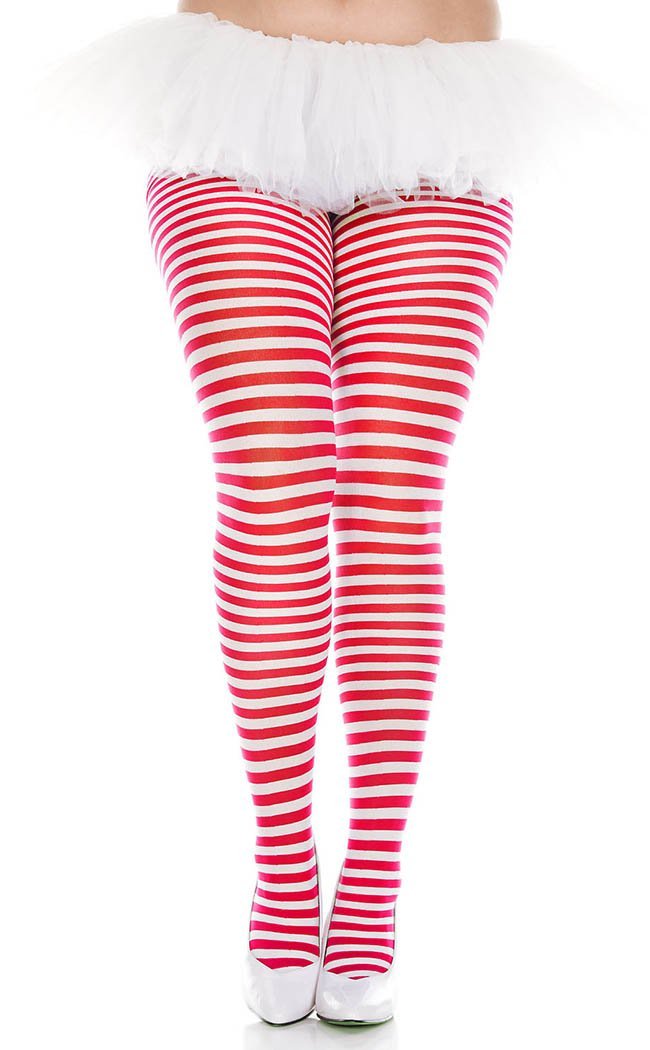 Plus Size Small Stripe Pantyhose | Choose Colour-Music Legs-Tragic Beautiful