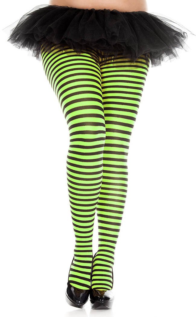 Plus Size Small Stripe Pantyhose | Choose Colour-Music Legs-Tragic Beautiful