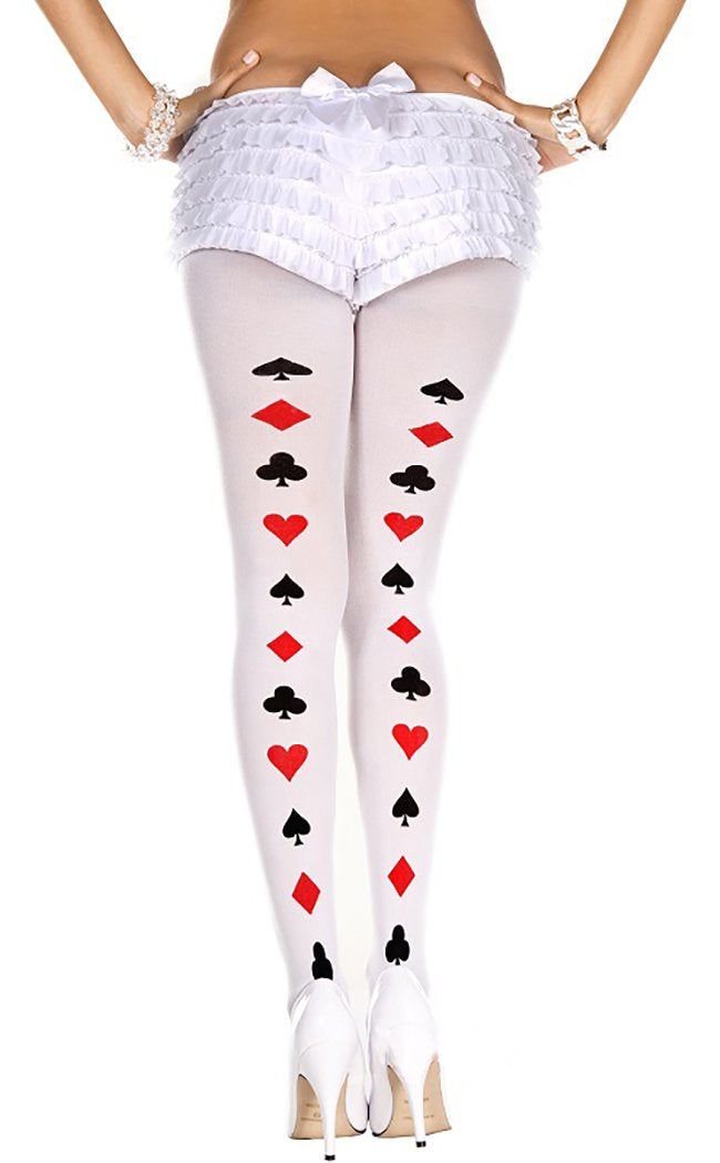 Poker Face | White Tights-Music Legs-Tragic Beautiful