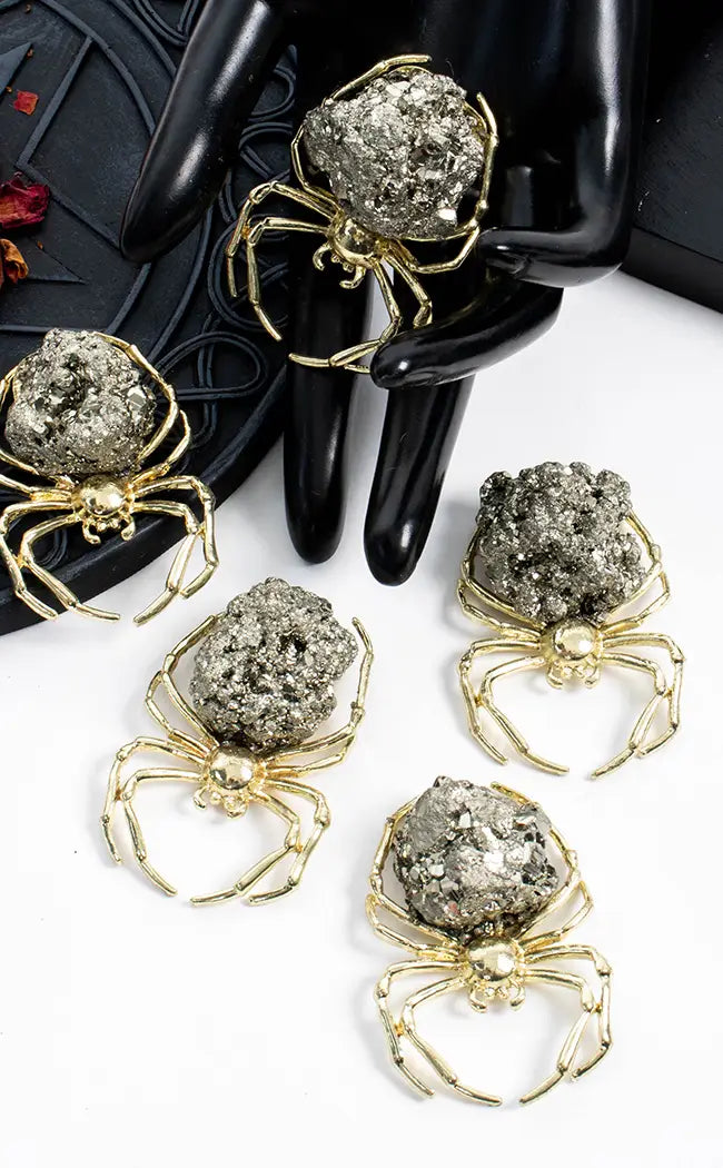 Pyrite Spiders | Gold-Crystals-Tragic Beautiful