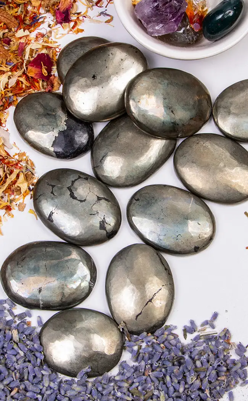 Pyrite Worry Stone-Crystals-Tragic Beautiful