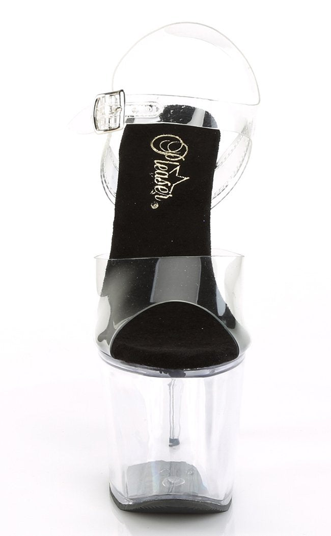 RADIANT-708 Clear Black Heels-Pleaser-Tragic Beautiful