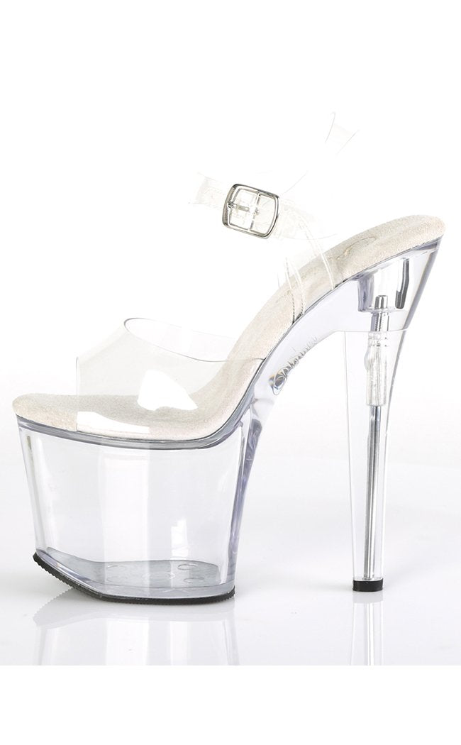 RADIANT-708 Clear Black Heels-Pleaser-Tragic Beautiful