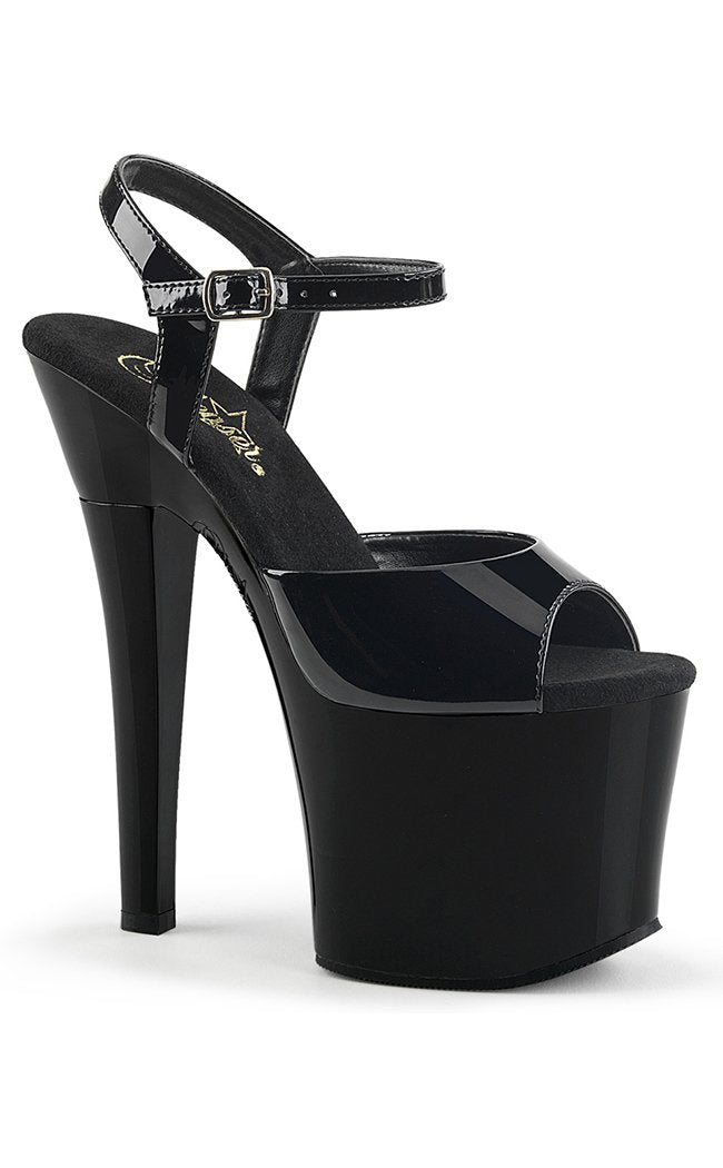 RADIANT-709 Black Patent Heels-Pleaser-Tragic Beautiful