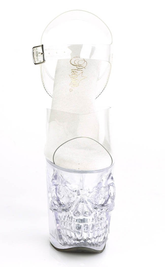 RAPTURE-808 Clear Skull Platform Heels-Pleaser-Tragic Beautiful
