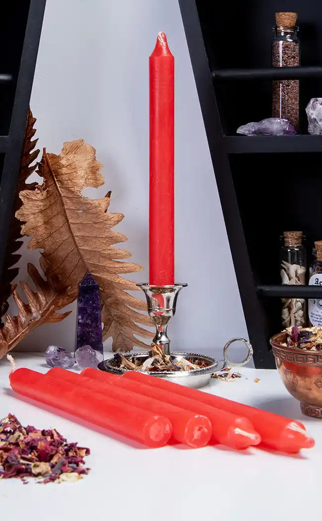 Red Taper Candles | 6 or 12 Pack-Candles-Tragic Beautiful