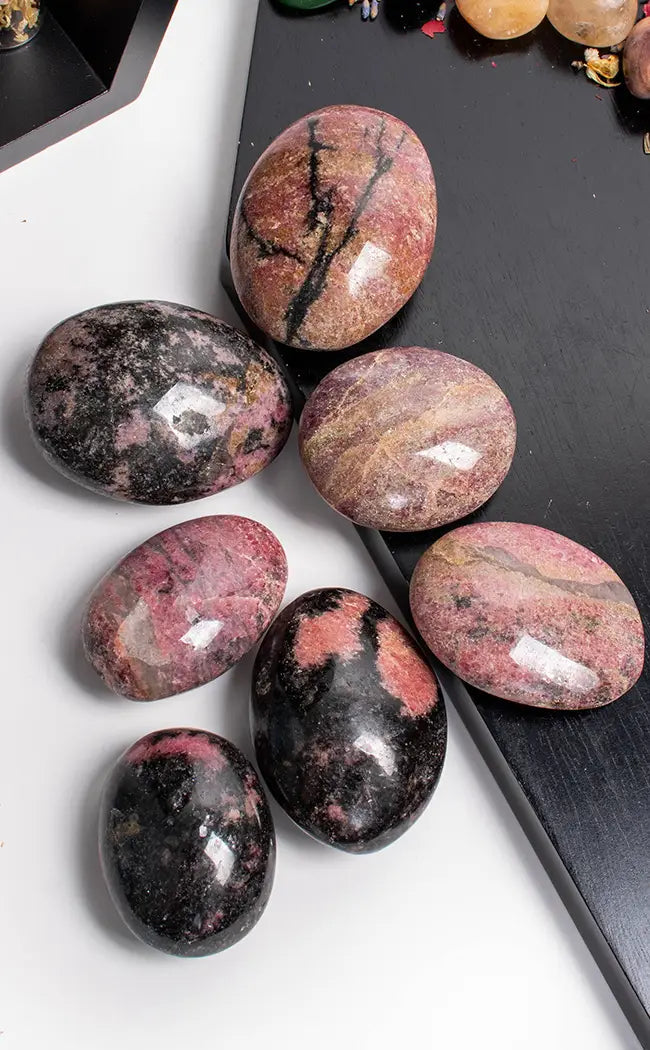 Rhodonite Palm Stone-Crystals-Tragic Beautiful