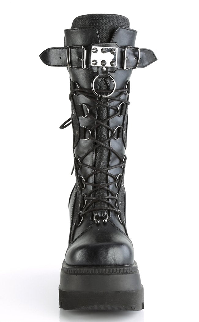 SHAKER-70 Blk Vegan Leather Boots-Demonia-Tragic Beautiful