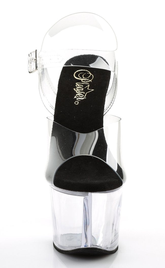 SKY-308 Clr-Blk/Clr Heels-Pleaser-Tragic Beautiful