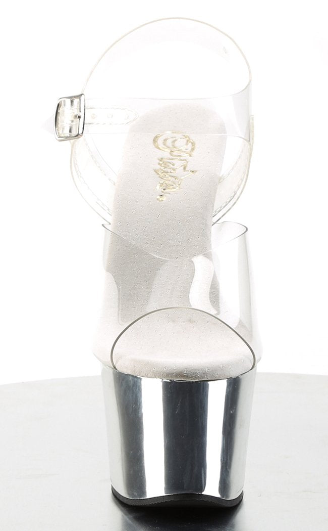 SKY-308 Clr/Slv Chrome Heels-Pleaser-Tragic Beautiful