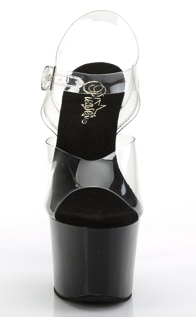 SKY-308CRS Clr/Blk-Slv AB RSTN Heels-Pleaser-Tragic Beautiful