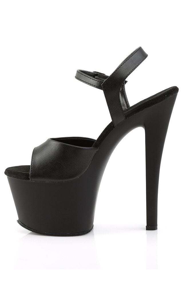 SKY-309 Black Matte Heels-Pleaser-Tragic Beautiful