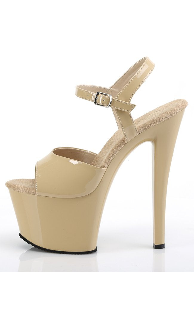 SKY-309 Cream Pat/Cream Heels-Pleaser-Tragic Beautiful