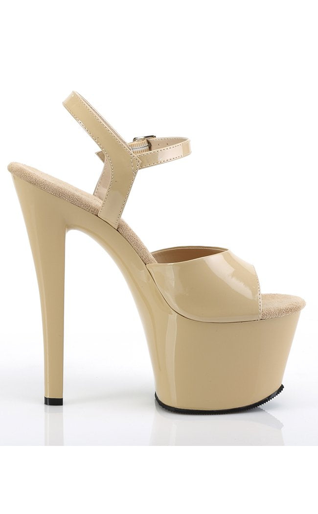 SKY-309 Cream Pat/Cream Heels-Pleaser-Tragic Beautiful