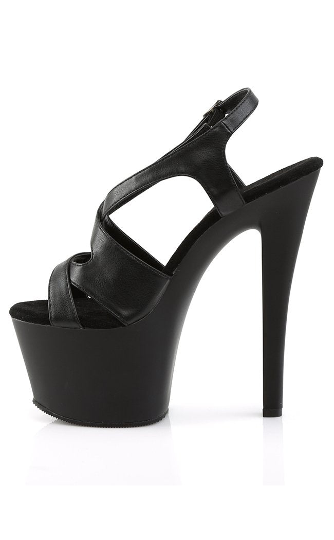 SKY-330 Black Matte Platform Heels-Pleaser-Tragic Beautiful