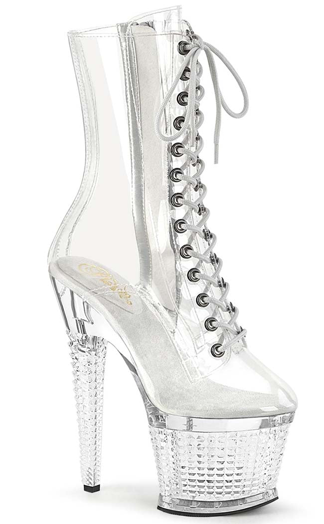 SPECTATOR-1040C Clear/Clear Ankle Boots-Pleaser-Tragic Beautiful