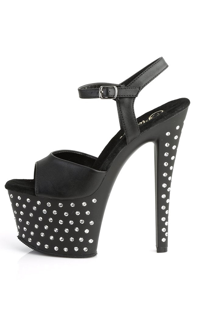 STARDUST-709 Black / Black Matte Heels-Pleaser-Tragic Beautiful