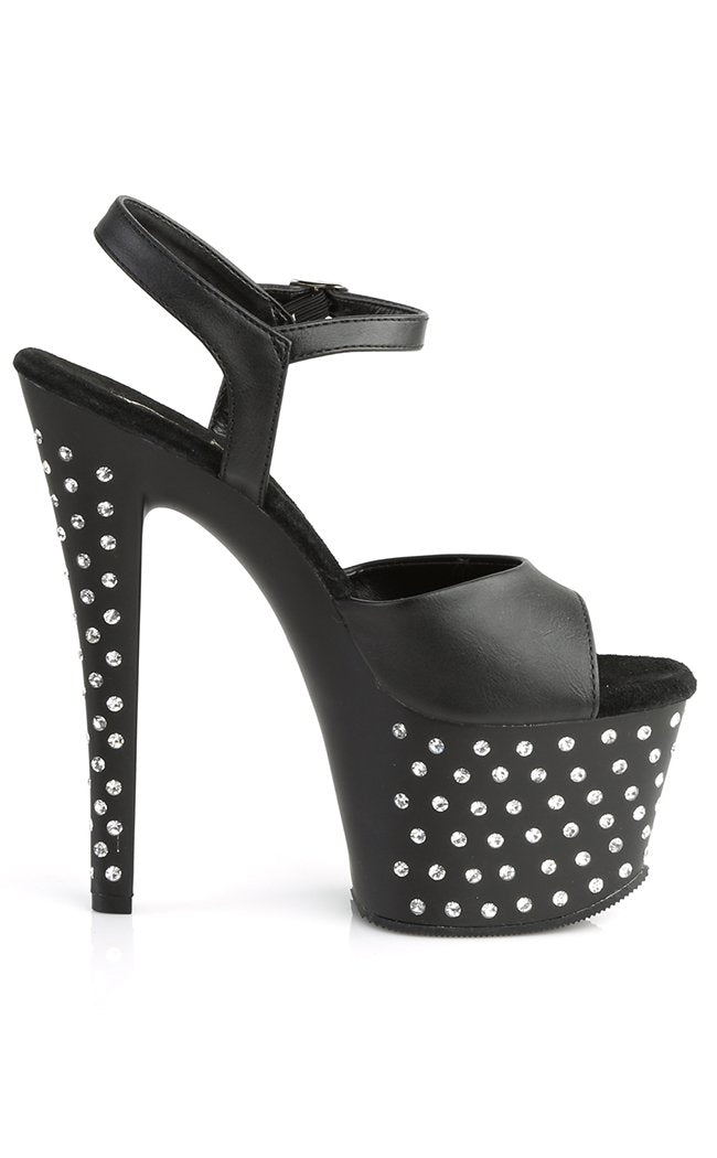 STARDUST-709 Black / Black Matte Heels-Pleaser-Tragic Beautiful