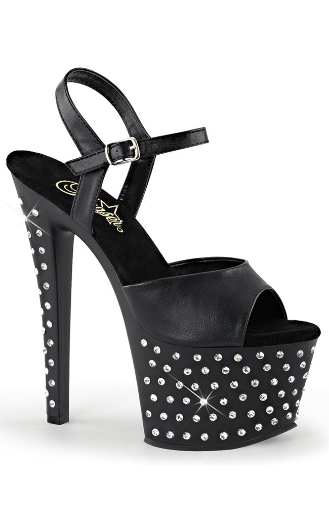 STARDUST-709 Black / Black Matte Heels-Pleaser-Tragic Beautiful