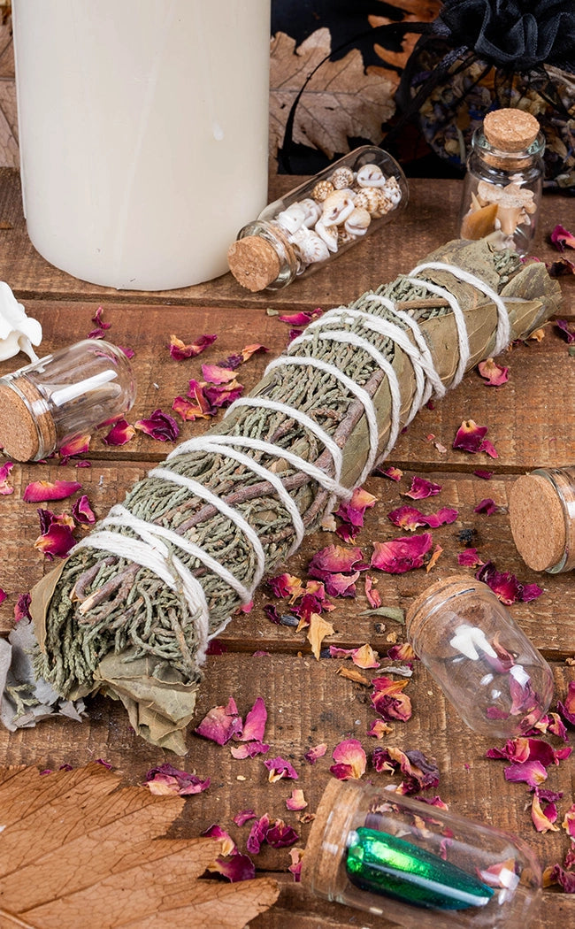 Sacred Handmade Cleansing Stick | Seasonal Herbs-Cleansing Wands & Smudge Sticks-Tragic Beautiful