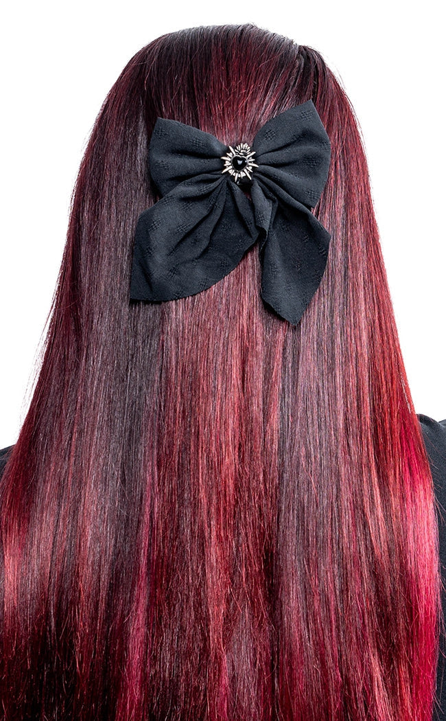 Sacred Heart Bow Hairclip | Black