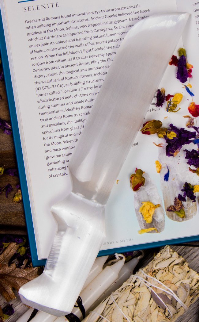 Selenite Athame Dagger-Crystals-Tragic Beautiful