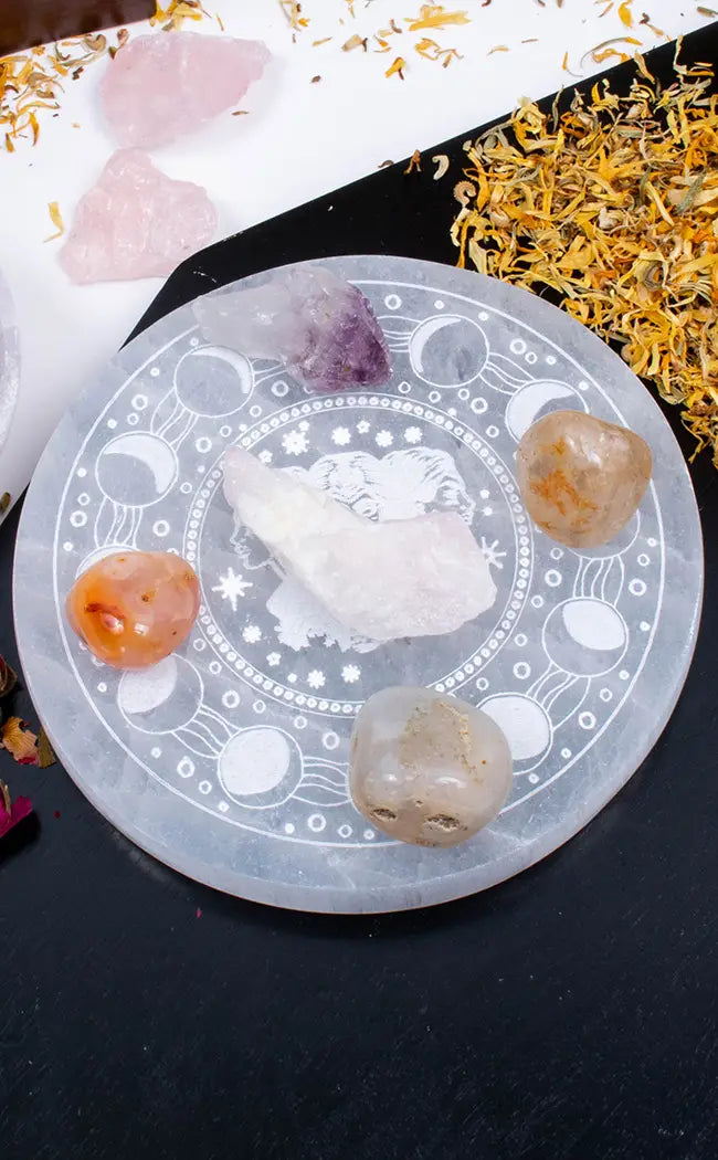 Selenite Charging Plate | Moon Goddess-Crystals-Tragic Beautiful