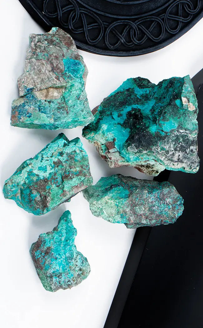 Shattuckite Natural Rough Specimens | Rare-Crystals-Tragic Beautiful