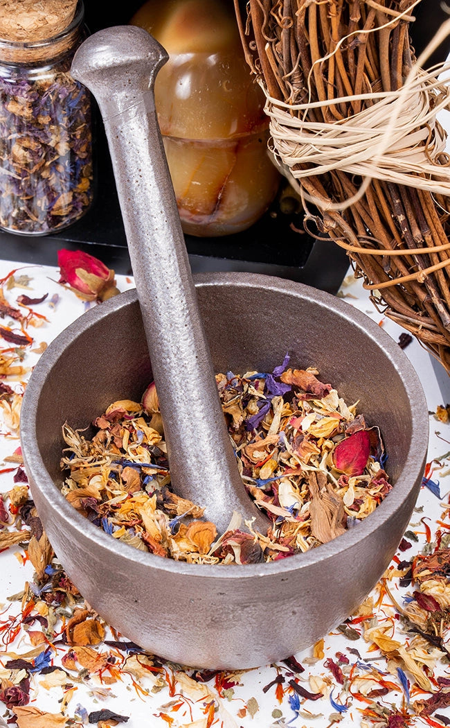 Silver Aluminium Mortar & Pestle-Witchcraft Supplies-Tragic Beautiful