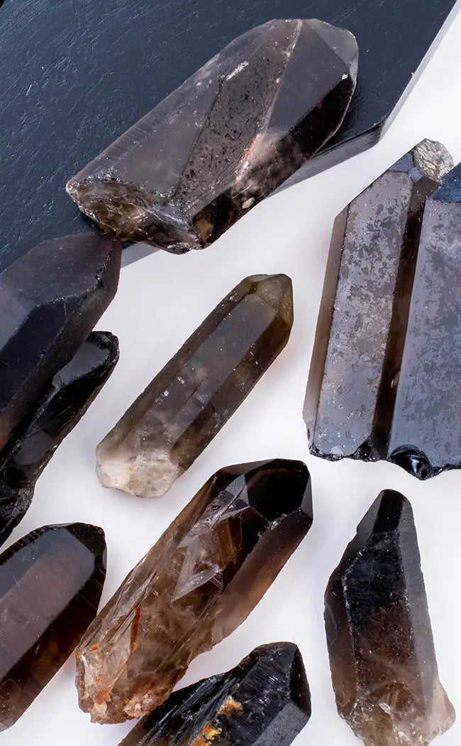 Smoky Quartz Polished Point Roughs-Crystals-Tragic Beautiful
