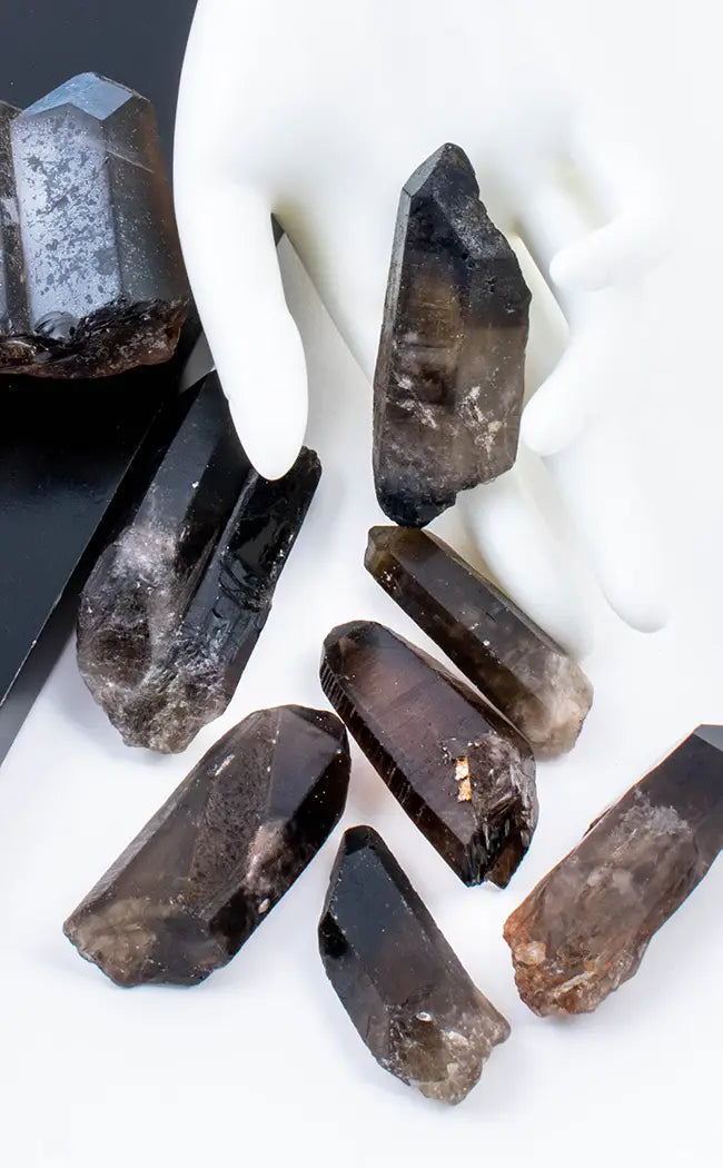 Smoky Quartz Polished Point Roughs-Crystals-Tragic Beautiful