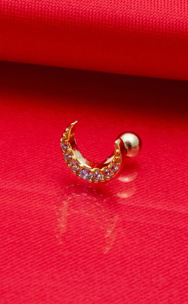 Sterling Silver Cartilage Barbell | Luna-Impaler-Tragic Beautiful