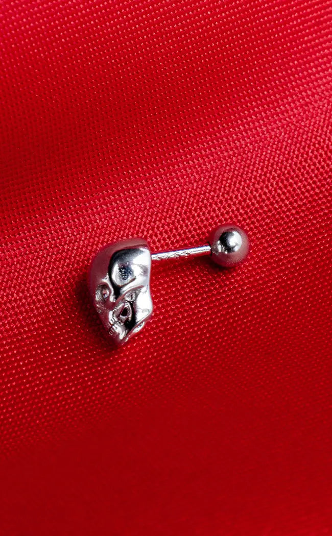 Sterling Silver Cartilage Barbell | Vertex Skull-Impaler-Tragic Beautiful
