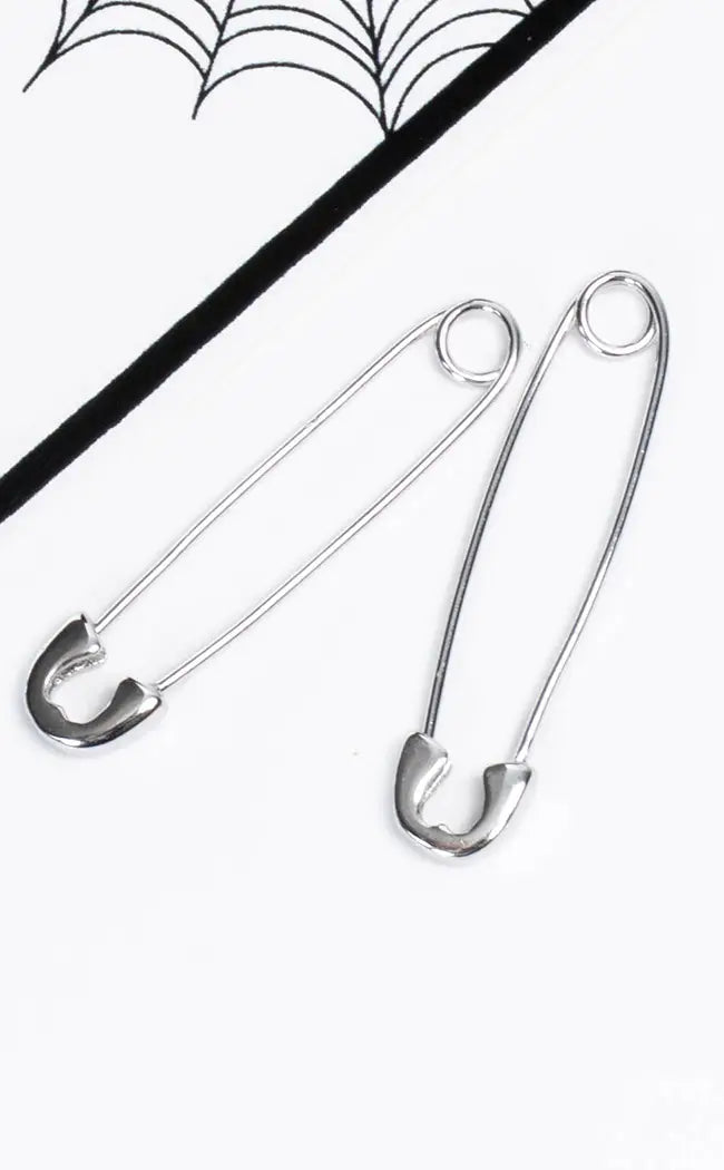 Sterling Silver Safety Pin Earrings Alternative Jewellery Australia
