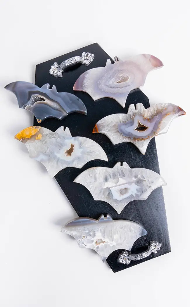 Stunning XL Agate Bats with Druzy Caves