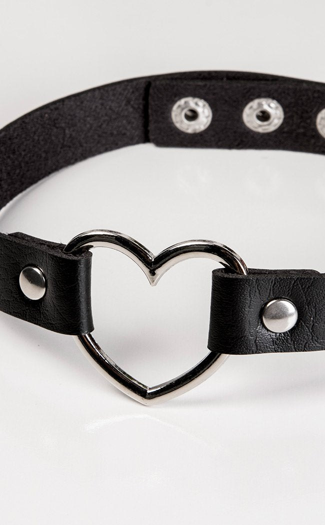 Sweetheart Choker-Cold Black Heart-Tragic Beautiful