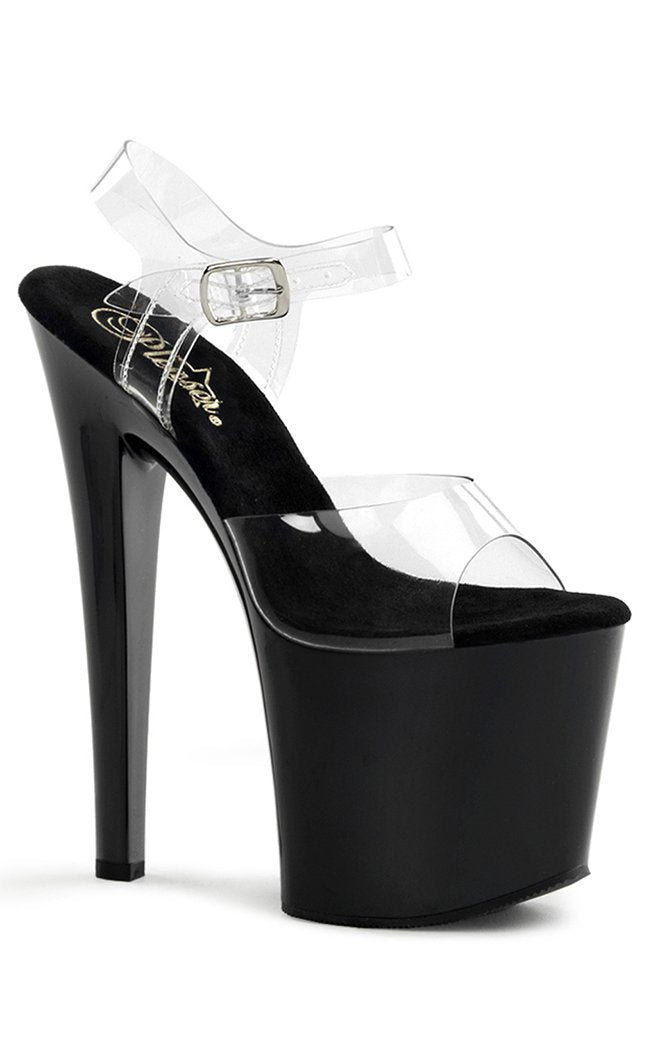 TABOO-708 Clear & Black Heels-Pleaser-Tragic Beautiful