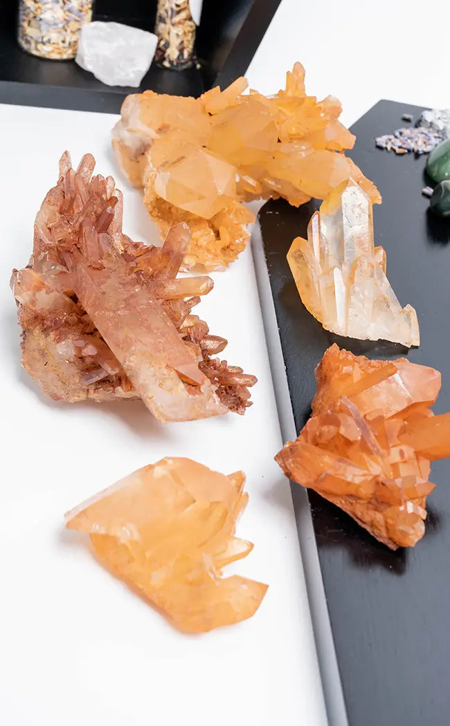 Tangerine Quartz Clusters | Large-Crystals-Tragic Beautiful