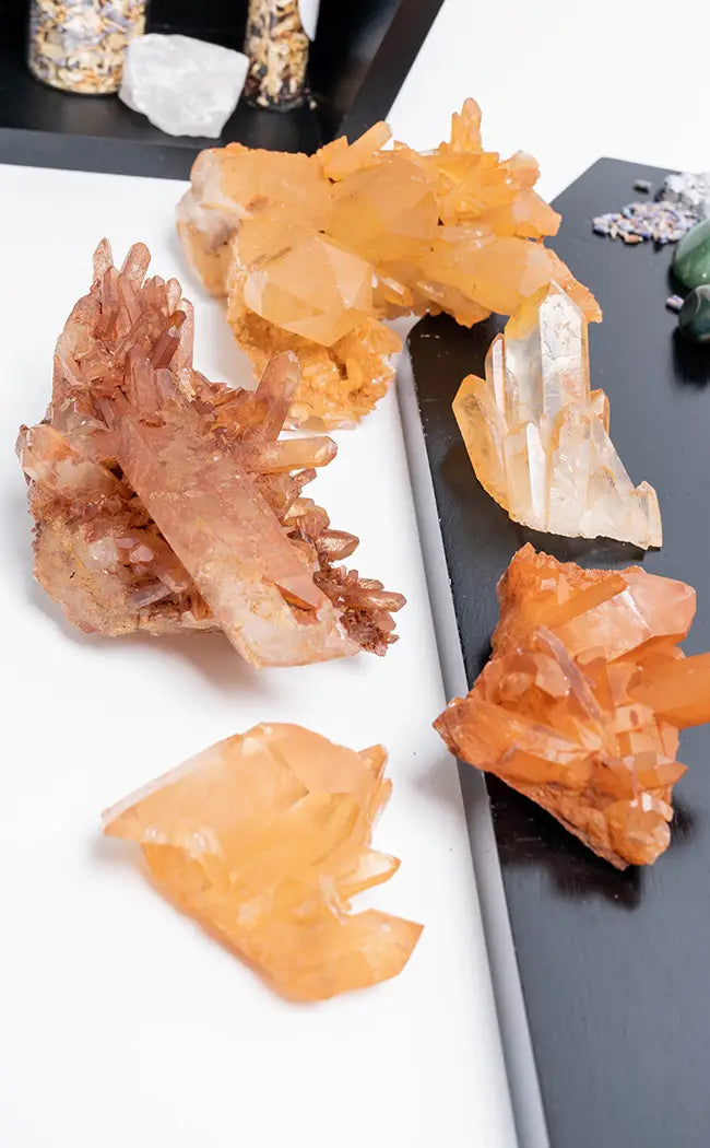 Tangerine Quartz Clusters | Large