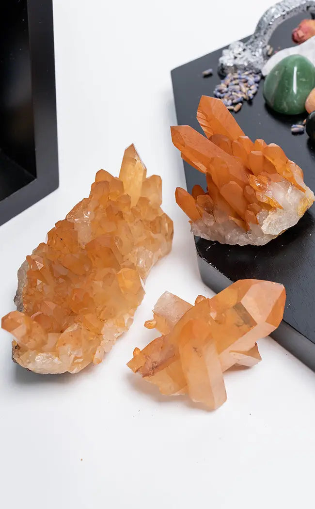 Tangerine Quartz Clusters | Medium