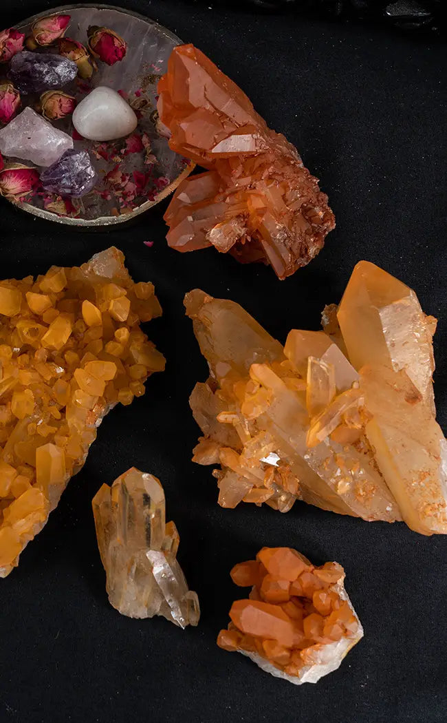Tangerine Quartz Clusters | Medium-Crystals-Tragic Beautiful